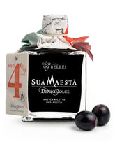 Acetaia Bellei front bottle showing elegant label and map cloth, communicates premium gift appeal