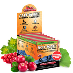Acli-Mate front packaging showing cranraspberry flavor and travel-ready benefit