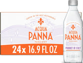 Acqua Panna front packaging showing 24-bottle pack and brand clarity