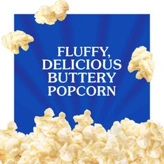 ACT II single mini bag opened with popped popcorn, ready to eat