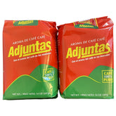 Adjuntas front packaging showing two 14 ounce bags and bold label benefit: recognizable brand freshness