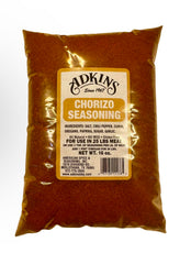 Adkins front packaging of chorizo seasoning showing label and easy identification benefit