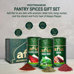 AFIA sprinkled on hummus as a finishing touch, lifts flavor and presentation