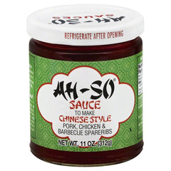 Ah So front jar pack showing label and bright red glaze benefit: instant takeout-style flavor