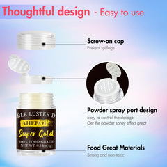 Aheroi glitter in cocktail producing pearlescent swirl and eye-catching drink presentation