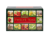 Ahmad Tea gift box front showing twelve blends and stylish packaging benefit variety