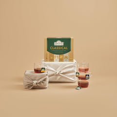 Ahmad Tea open box with all six labeled tea sachets displaying variety and gift-ready presentation