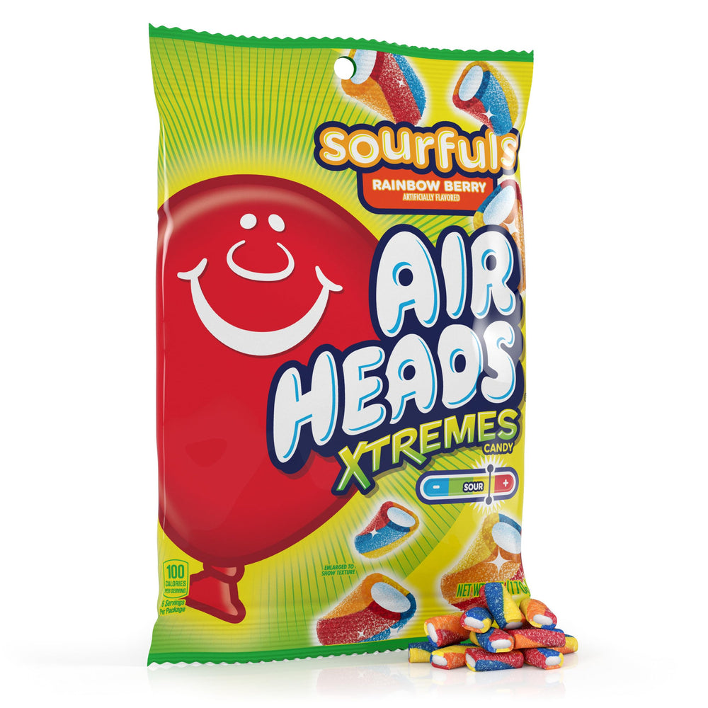Airheads packaging front showing Rainbow Berry bag and bold branding for quick recognition