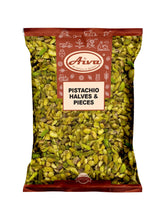 AIVA front packaging 1 lb bag showing raw unsalted pistachios, convenient storage benefit
