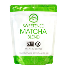 AIYA SINCE 1888 front packaging of 1kg sweetened matcha, convenient bulk supply