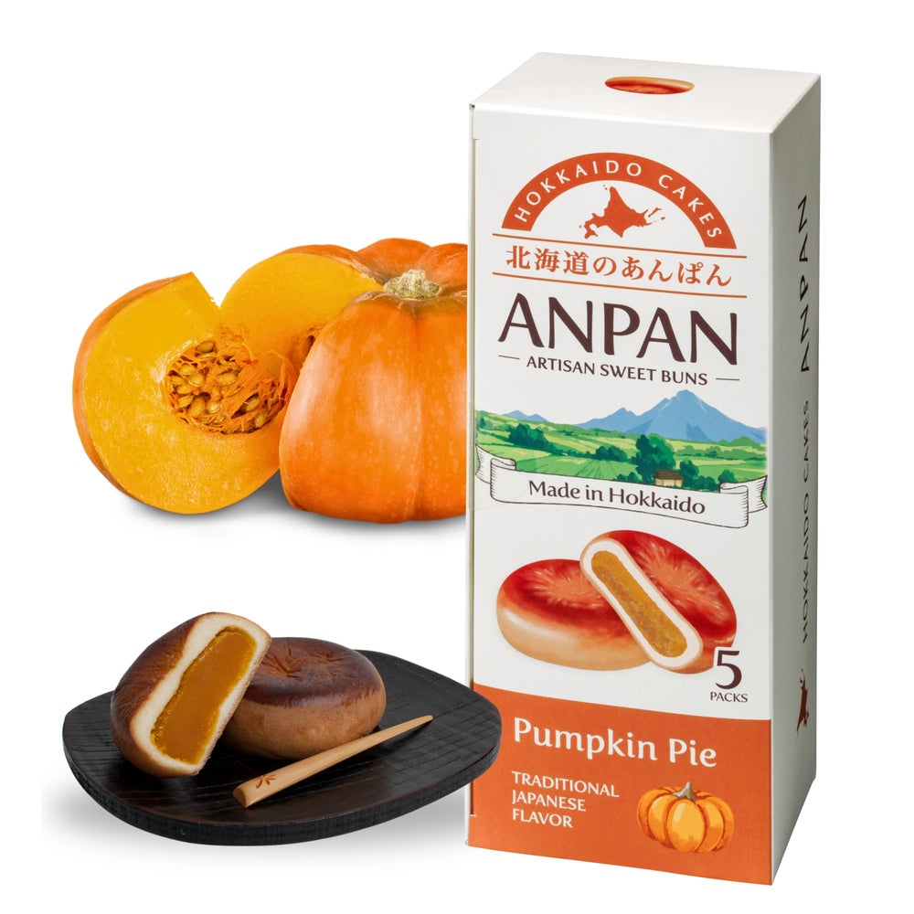 Aki Foods Japan front packaging showing five pumpkin Anpan, premium gift appeal