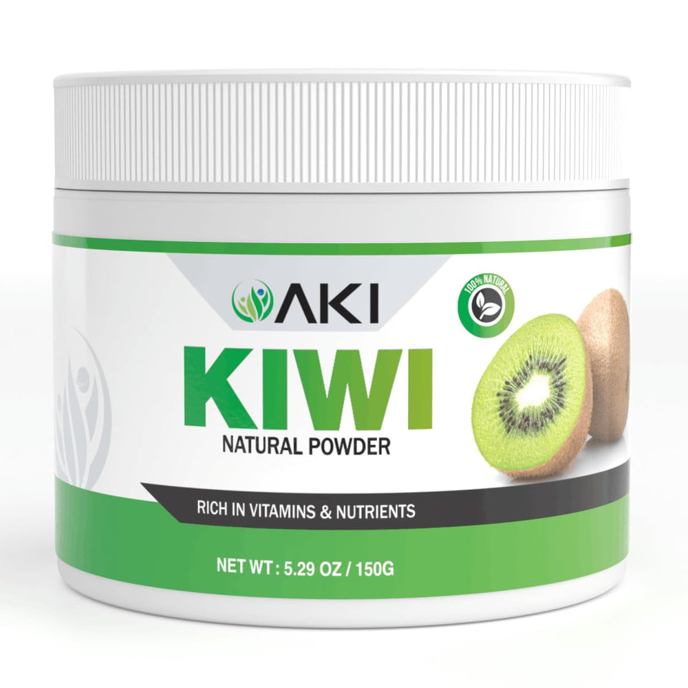 AKI ORGANIC front packaging showing powder pouch and product benefits