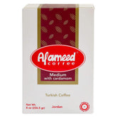 Al Ameed front packaging showing cardamom and medium roast benefit