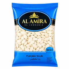 Al-Amira close-up of white pumpkin seed texture highlighting fresh crispness