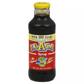 Alaga syrup front bottle view showing label and clear cane syrup, convenient serving