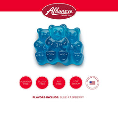 Albanese gummi bear beside ruler to display size and consistent bite