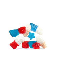 Albanese close-up of gummy texture highlighting soft chew and bright colors