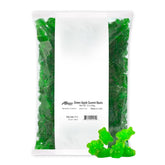 Albanese front-of-bag showing five-pound green apple gummy package and brand
