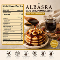 ALBASRA syrup pouring from bottle highlighting smooth texture and shine