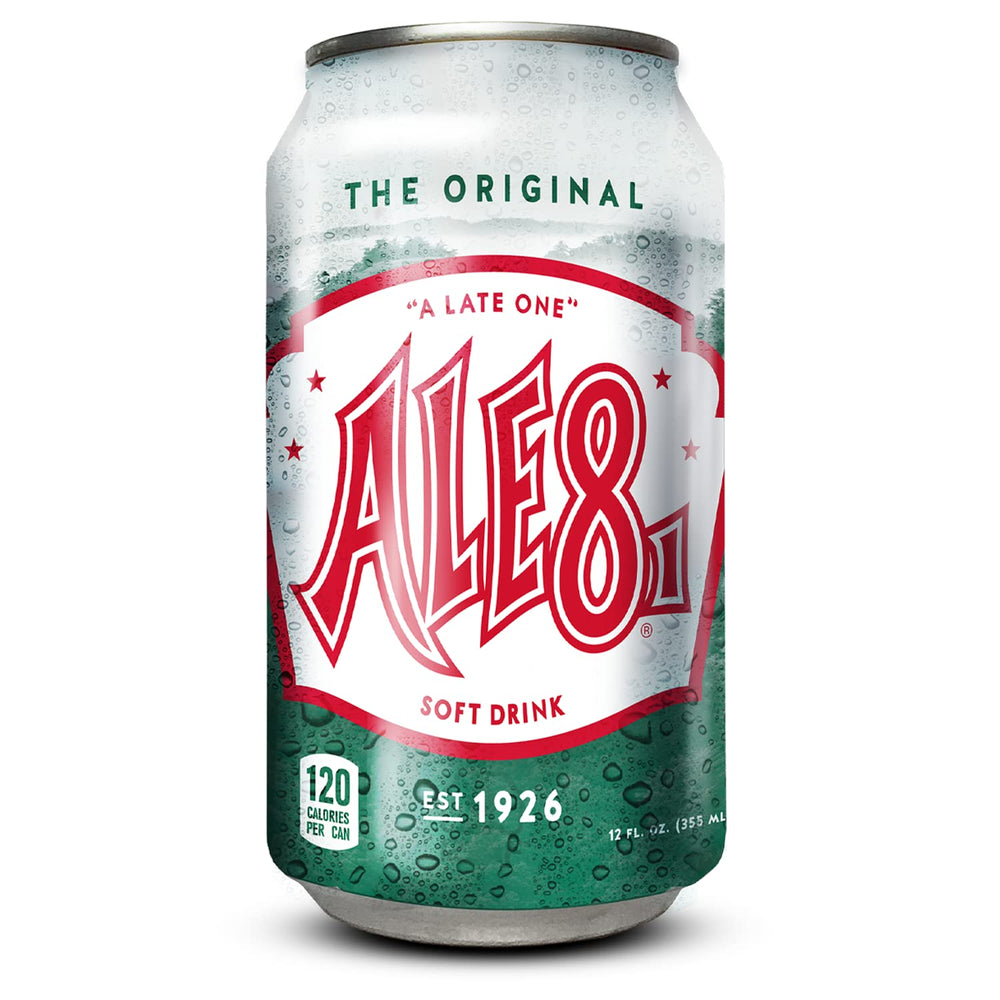 Ale 8 One front-facing 12 oz can pack showing brand and design for recognition