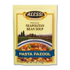 Alessi Autentico front packaging showing six 6oz pouches and clear labeling, convenient storage