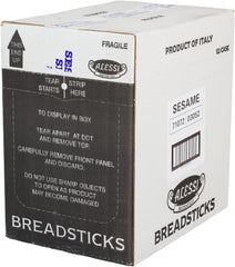 Close-up of sesame seeds on Alessi breadstick texture highlighting crispness benefit