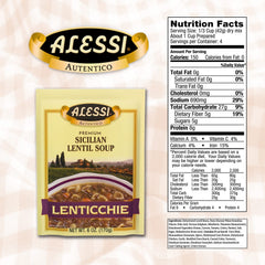 Alessi Sicilian Lentil loose ingredients close-up showing lentils and pasta benefits
