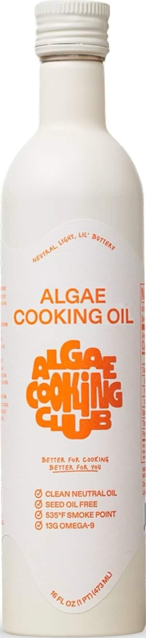 Algae Cooking Club front bottle showing packaging and 16 fl oz size benefit