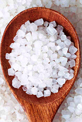 All Goods front pouch showing 16oz Mediterranean sea salt refill and clear branding benefit