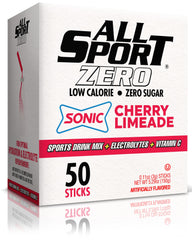 All Sport front box showing Sonic Cherry Limeade and 50 sticks, clear labeling benefit