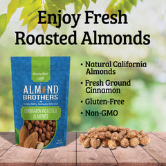 Almond Brothers glazed almond close-up showing crunchy texture and sweet cinnamon coating