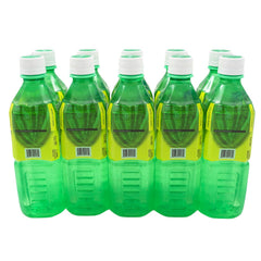 Aloevine bottle on picnic table demonstrating refreshing drink for outdoor enjoyment