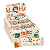 ALOHA front box of pumpkin spice bars showing packaging and limited edition label for seasonal enjoyment