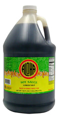 ALOHA Shoyu lower-salt soy sauce gallon bottle front view shows authentic flavor with less sodium