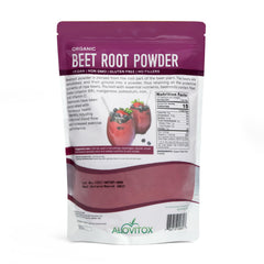 Alovitox close-up of fine beetroot powder texture for smooth mixing