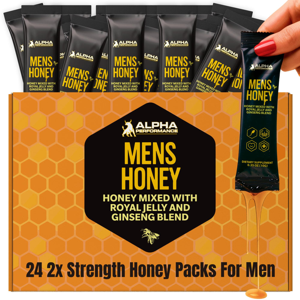Alpha Performance front packaging showing 24 sachets and product benefits