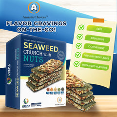 Amazin Choices detail of almonds cashews pumpkin and chia seeds for flavor