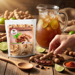 Amazing Chiles & Spices open bag of whole tamarind pods ready to extract pulp for recipes