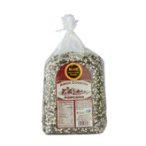 Amish Country Popcorn front packaging showing 6 lb blue kernels and freshness benefit