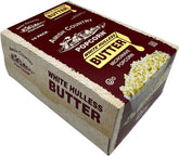 Amish Country Popcorn front packaging shows product and convenience benefits