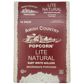 Amish Country Popcorn front packaging showing 10-bag set and natural benefits