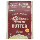 Amish Country Popcorn front packaging showing product identity and convenience