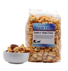 Amish Good almonds and pecans mixed with popcorn, adds crunchy nutty texture