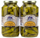 Amish Wedding pickled okra front packaging showing jar label and size for easy identification