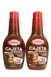 Amorcito Corazón front packaging two squeeze bottles showing label and size for easy serving