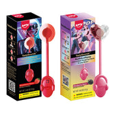 Amos front packaging showing two singing lollipops and benefits