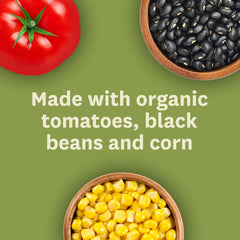 Amy's can label detail with USDA organic and vegan badges, shows clear certifications