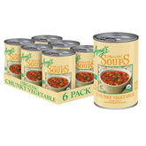 Amy's front packaging showing organic chunky vegetable soup benefits