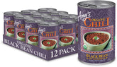 Amy's front can view showing medium black bean chili, convenient pantry meal