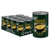 Amy's front can view showing organic split pea soup and pantry convenience
